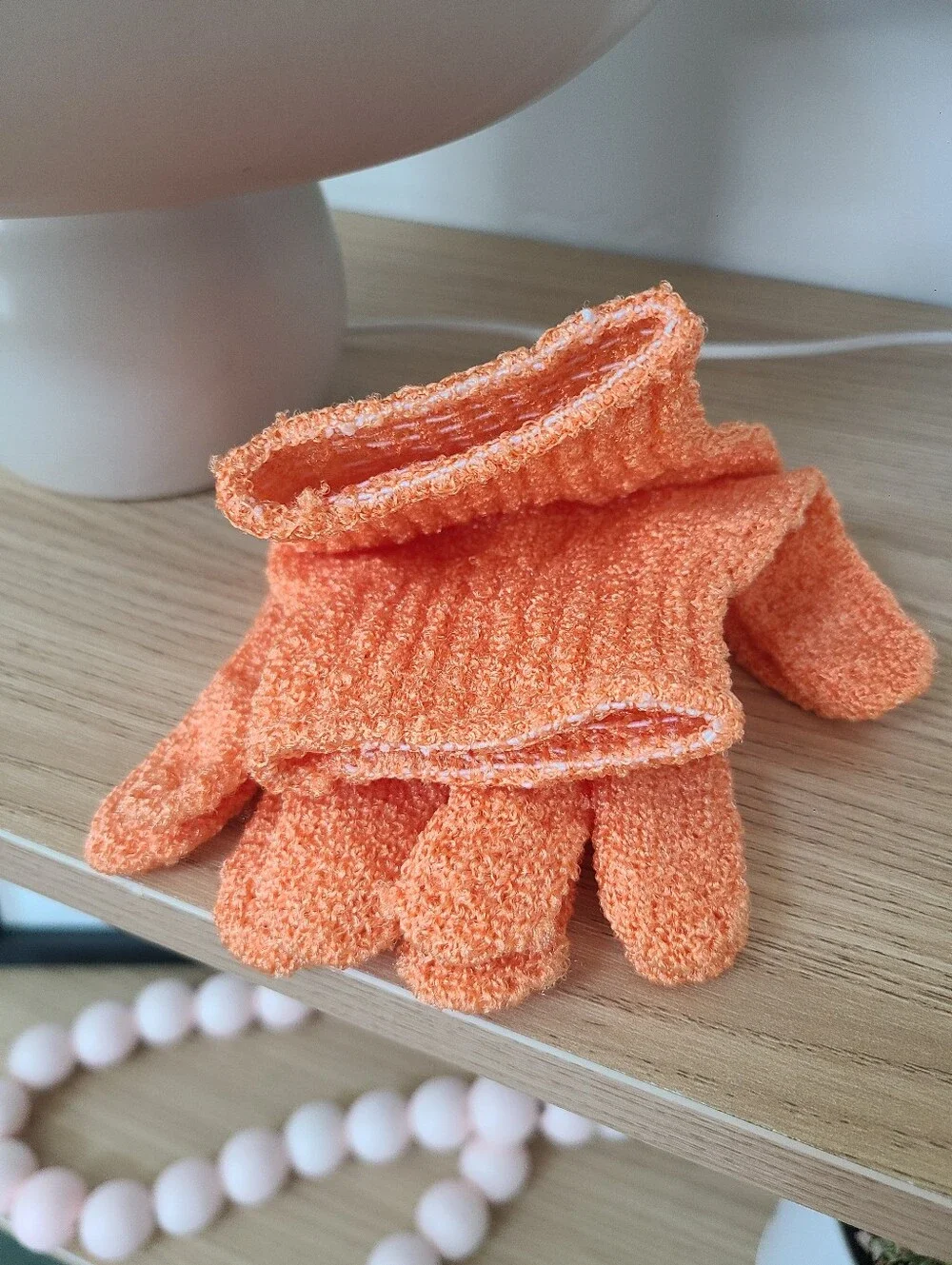 Textured Exfoliating Gloves, Orange Spa Gloves, Self Care, Home Spa